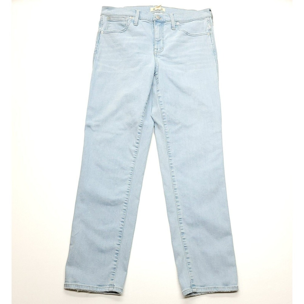 Madewell Jeans Women 32x28.5 Blue Denim Mid Rise Stovepipe‎ Straight Stretch USA